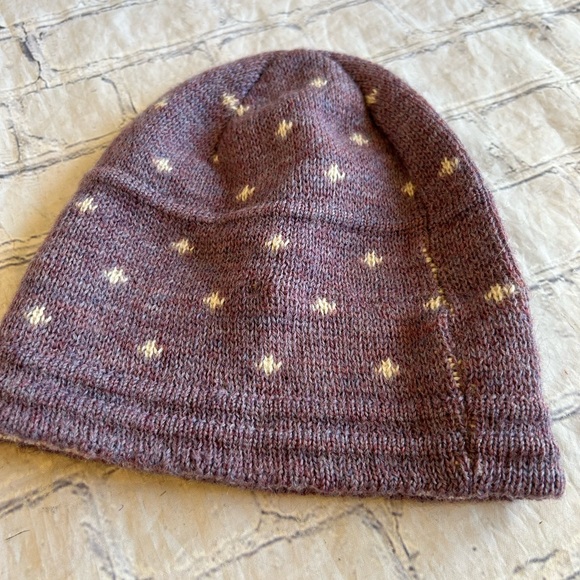 VINTAGE WIGWAM MILLS 100% PURE WOOL OUTER SHELL USA MADE WOMEN’S BEANIE PURPLE - Picture 6 of 7